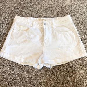 Bullhead White High-Rise Jean Shorts